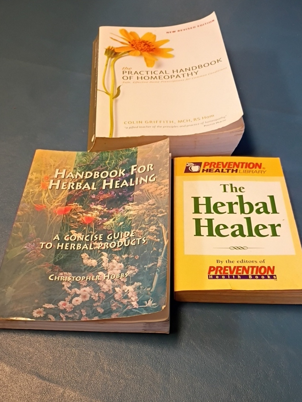 Herbal Healing Coffee Table Book Trio - Yellow, White, Green Covers